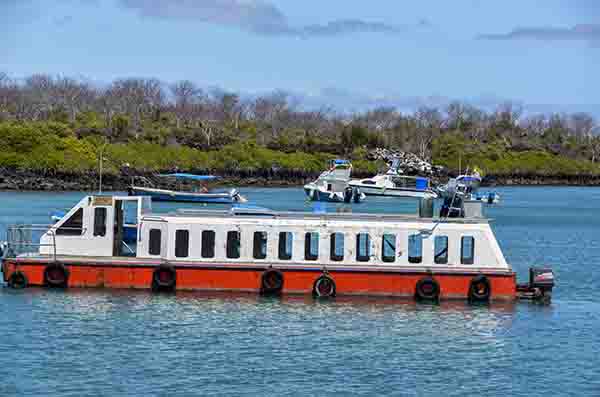96 - Ecuador - islas Galapagos - isla Santa Cruz - canal de Itabaca - barca transbordador